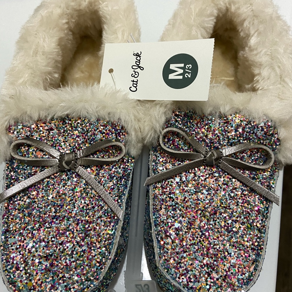 Cat & Jack glittery moccasins